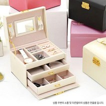 쥬얼리 귀걸이 클로제 3단 액세서리 보석함 화이트 악세사리 보관함 빈티지 원목 박스