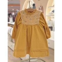 [M밍크뮤D] 23FW (YE)플라워자수원피스 가을겨울 33A1540003 출산준비물 신생아선물 배내수트 배내저고리