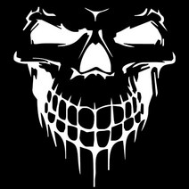 홀로그램 스마일 해골 스티커 자동차 포인트 튜닝 데칼 스티커, 화이트, 1개