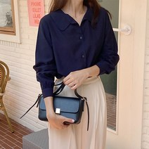 니치 카라여리핏 블라우스(라운드카라 글로시)