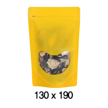 팩플러스 미소옐로우스탠드(지퍼형) 130x190 100매 / 옐로우지퍼백 / 컬러지퍼백스탠딩 / 포장스탠드