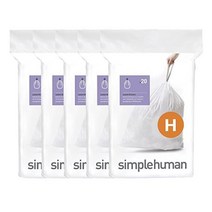 심플휴먼 휴지통 Code H 쓰레기 봉투 디스펜서 팩 100개 30~35리터, 100 Liners_Quick-Dispense Pack