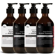 수오가닉 퍼퓸 팬시로즈 샴푸워시 1000ml 2개+트리트먼트 1000ml 2개 세트