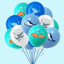 [지호] 스펀지 풍선 모음 / 바다풍선 / 물고기풍선, 바다 상어 라텍스 풍선 (12P)