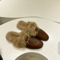 Ogfaour여성 블로퍼 털구두 하이힐 겨울 여자블로퍼052