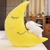 ONEPICK 인싸 달 토끼별 소품 베개 40cm 선물쿠션, 달-흰토끼