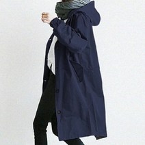 웨더코트 여성용 가을 트렌치 코트 대형 솔리드 컬러 포켓 후드 윈드 브레이커 아우터 카키 코트 여성 의류 femme