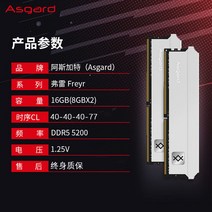 아스가르드 프레이 32G 16G(8Gx2) DDR5 5200 패키지 데스크탑 컴퓨터 메모리 랙 오버클럭, 프레이 16G (8Gx2) DDR5 5200 바