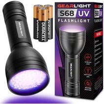 GearLight UV Flashlight Black Light from 68 LED Blacklight DogCat Pet Urine Detector Scorpion, 68 LEDs w/batterie