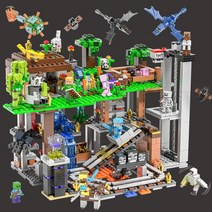 마인크래프트 크리퍼광산 블레이즈다리 캐슬 지옥열차 매복 클래식 약탈자전초기지 스켈레톤공격 무너진포털 던전 돼지의집 레고 호환블록, 심산농장 갱도 디럭스 에디션(박스)