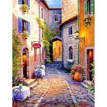 그림 그리기 NISTORY 도시 그림 성인을위한 숫자로 DIY 키트 HndPinted 캔버스에 액자 오일 그리기 번호로, 12 4248_08 60x75cm diy frame