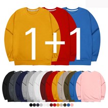 ROKCU 특양면 기모 맨투맨 [1+1] 남녀공용 4계절 4XL까지 빅사이즈