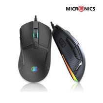 [마이크로닉스] MANIC MG501 RGB 게이밍 마우스 / 6버튼 옵티컬센서 인체공학적 디자인 손목보호 / 게이밍 최적 / 선물 교육 초보 게임