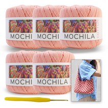 [니뜨]모칠라실(45g)x5볼+모사용코바늘4/0호+다미체크숄더백도안, 44_피치