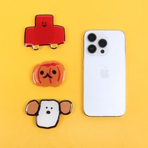 이모지 아크릴 그립톡 핸드폰 거치대 3단 귀여운 휴대폰 악세사리 이모티콘 이미지 캐릭터, 댕댕이