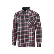 퍼스트스타 남성 소프트 스판 기모 체크 남방 D01