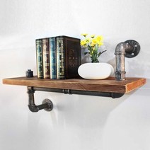 핸즈홈 파파메이드 파이프선반 A(92) 벽선반, NSB(원목선반+블랙파이프) (HH-165)