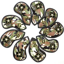 Barudan golf 9pcs 그린 카모 골프 아이언 커버 클럽 헤드 커버 세트 Taylormade M2 M7 Titleist 917 Call, One Color, One Size