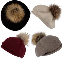 겨울 니트 라쿤털 방울 울 베레모 방울모자 탈부착모자 끝말림 울모자