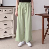여자 데일리 캐주얼 핀턱 디테일 편한 와이드 슬랙스