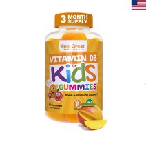 Feel Great Vitamin 어린이 비타민D3 과일맛 구미 90개입