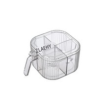 조미료 상자 4 부분 조미료 병 투명 휴대용 주방 용품 소금 및 글루타민산 나트륨 조미료 병 가정용 뚜껑 조미료 상자, 신선하고 투명한