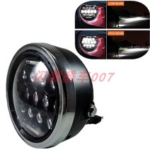 부캐너125 부캐너250 CB400 XJR400 7인치 LED 엔젤아이 원형 헤드라이트, 13구슬 LED 전조등 원형 헤드램프가 하나로 합쳐져