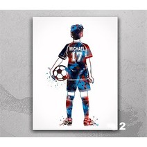 천애명월도 바다민장대 낚시대 축구 선수 용 수채화 프린팅 남자 선물 방 장식, 47.40x60cm No Frame - 2