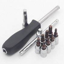 Torx 스크루 드라이버 비트 1 개 1/4 인치 드라이브 소켓 알렌 키 래칫 렌치 어댑터 T8 T10 T15 T20 T25 T27 T30 T40, [11] 11PCS-Package