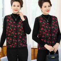 꽃무늬조끼 겨울용 중년 여성 할머니 엄마 성인 어르신 아줌마 실내 난방 조끼