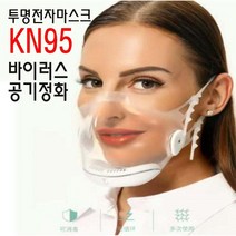 투명 전자마스크 KN95 바이러스 공기정화 의사소통 숨쉬기편한 전자식, S