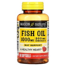메이슨 네츄럴 피쉬오일 오메가3 EPA/DHA 1000mg 소프트젤 60정, 60 개, 60개