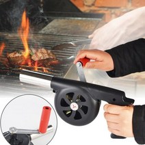 소형 배풍기 캠핑 송품기 고압 바베큐 Outdoor Cooking BBQ Fan Air Blower Barbecue Fire Bellows Hand Crank Tool Stove, Black