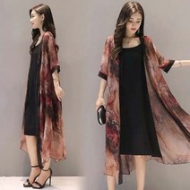 2020 년 여름 새로운 시폰 셔츠 카디건 중간 길이 들어 갔어 여성의 느슨한 얇은 섹션 슬리밍 코트 Shawls