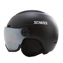SCHUSS 스노우보드헬멧 스키헬멧 고글일체형 헬멧, 무광 화이트