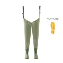 낚시 웨이더 낚시복 가슴장화 갯벌장화, 5083 라이트 카키 롱 레그 젤 베이스