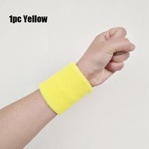 코튼 소재 솔리드 컬러 스포츠 스웨트밴드 1 개 체육관 땀밴드 배구 농구 브레이스 랩 가드, [07] Yellow