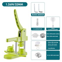 32mm(125in) 배지 메이커 기계 DIY 버튼 핀 브로치 프레스 제작 도구 500Pcs 부품 및 사진 서클 커터