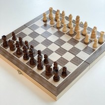 꾼스 프리미엄 고급 원목 체스 게임 자석 접이식 체스판, 꾼스 자석원목 체스