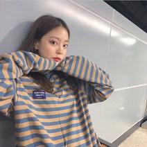 가을 스트라이프 긴팔 티셔츠 루즈핏 맨투맨 학생 티