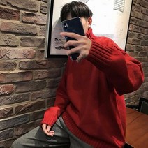 ZDD 9컬러 4XL까지 남성용 스웨터 니트티 목폴라 무지 빅사이즈 겨울 기본