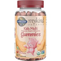 [캐로플] Garden of Life - mykind Organics Kids 구미 비타민 유기농 인증 비 GMO ampamp 비건 완전 어린이 B12 C D3 글루텐 대두 유제품, [02] 과일
