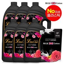 밀크코튼 고농축 유연제 러브미향 3.06L 6개+피오니향 리필 700ml 1개