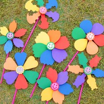 민화샵 EVA 바람개비 만들기 7종 야외활동 만들기세트 스폰지 바람개비 diy EVA만들기 바람게비 야외전시, 민화 EVA 바람개비_곰돌이