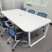 DHF 라인 회의용테이블 사무용 사무실 회의실 테이블, 화이트