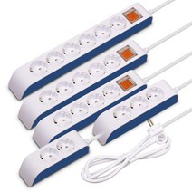 현대일렉트릭 하이탭 2800W 안전멀티탭 통합스위치 접지 16A 과부하차단 소형가전 [안전커버 2개 증정], 4구5미터 HIPM16-45N