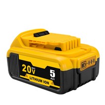 디월트 충전식 전동 호환 배터리 18V 20V 6.0Ah 리튬이온 교체 백업용 밧데리, 5000mAh, 1개