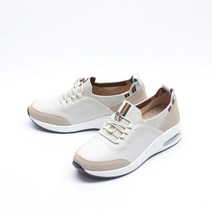 어니스강 여성 아웃솔포인트 운동화 삼선 배색 가죽 스니커즈 굽5cm 베이직 보드화