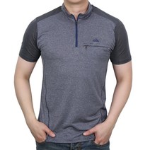 착 감기는 스트라이프 반팔 집업티(남)