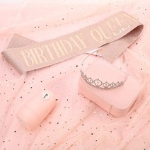 코스트굿즈 생일어깨띠 미스코리아띠 생일축하 어깨띄 브라이덜샤워 생일띠, 옵션5(QUEEN) 골드, 골드